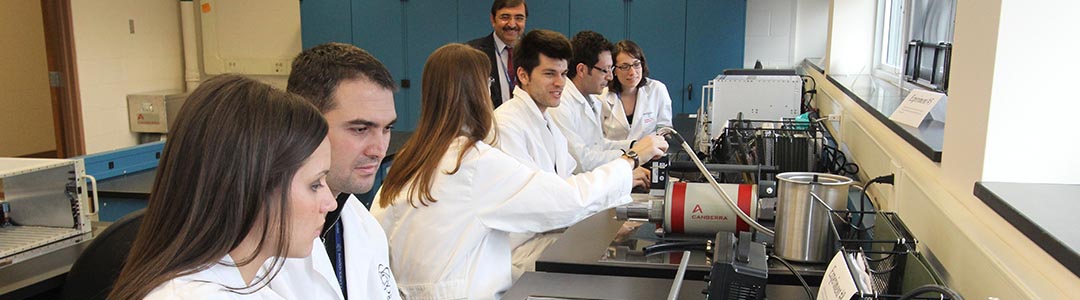 graduate students at work in a lab class
