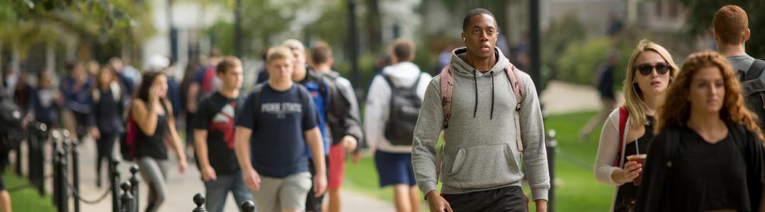 Students walking on campus